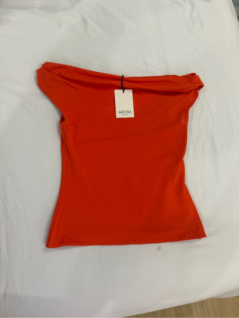 Aritzia Bright Orange Off-Shoulder Camisole
